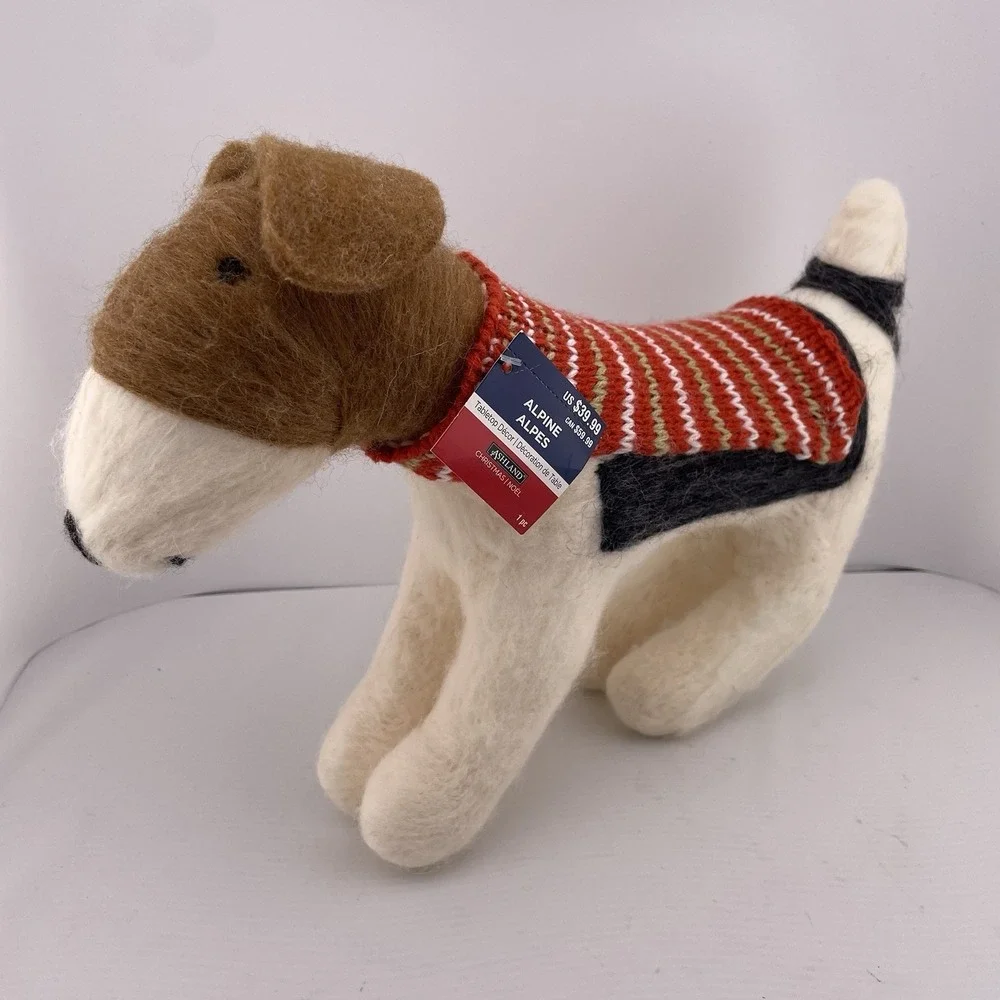 Ashland Alpine Alpes Tabletop Decor Jack Russell Terrier Dog Sweater Needle Felt